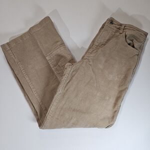 Forever‎ 21 Wide Leg High Rise Corduroy Pants Womens Large Tan Cargo